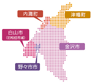 引取りエリア（金沢市・白山市・野々市市・内灘町・津幡町）